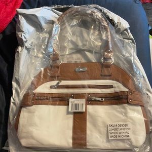 Brown and white large “B. Amici” bag